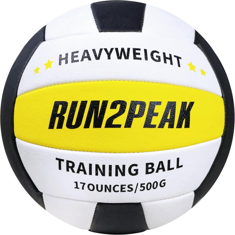 RUN2PEAK Heavy Weight Volleyball Ball Official Size 5 Setter Training Volleyballs PU Practice Volley Balls for Indoor Rebounder Equipment Setters Weighted Volleyball Setting Trainer - Image 1